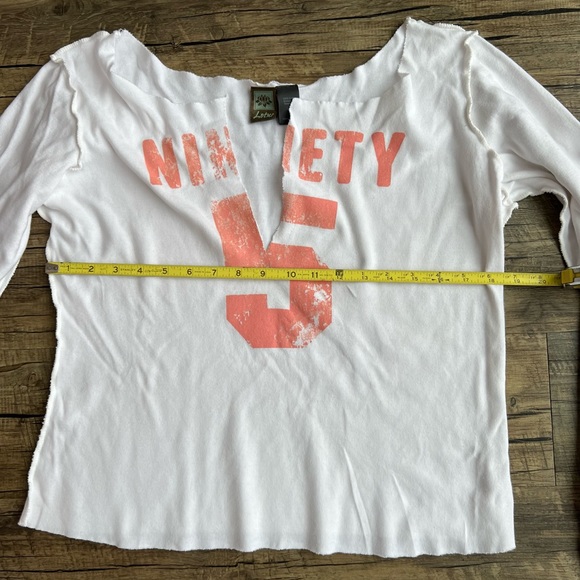 LOTUS white Sporty low cut v neck Number NINETY 5 Long Sleeve Shirt XL - Picture 5 of 7